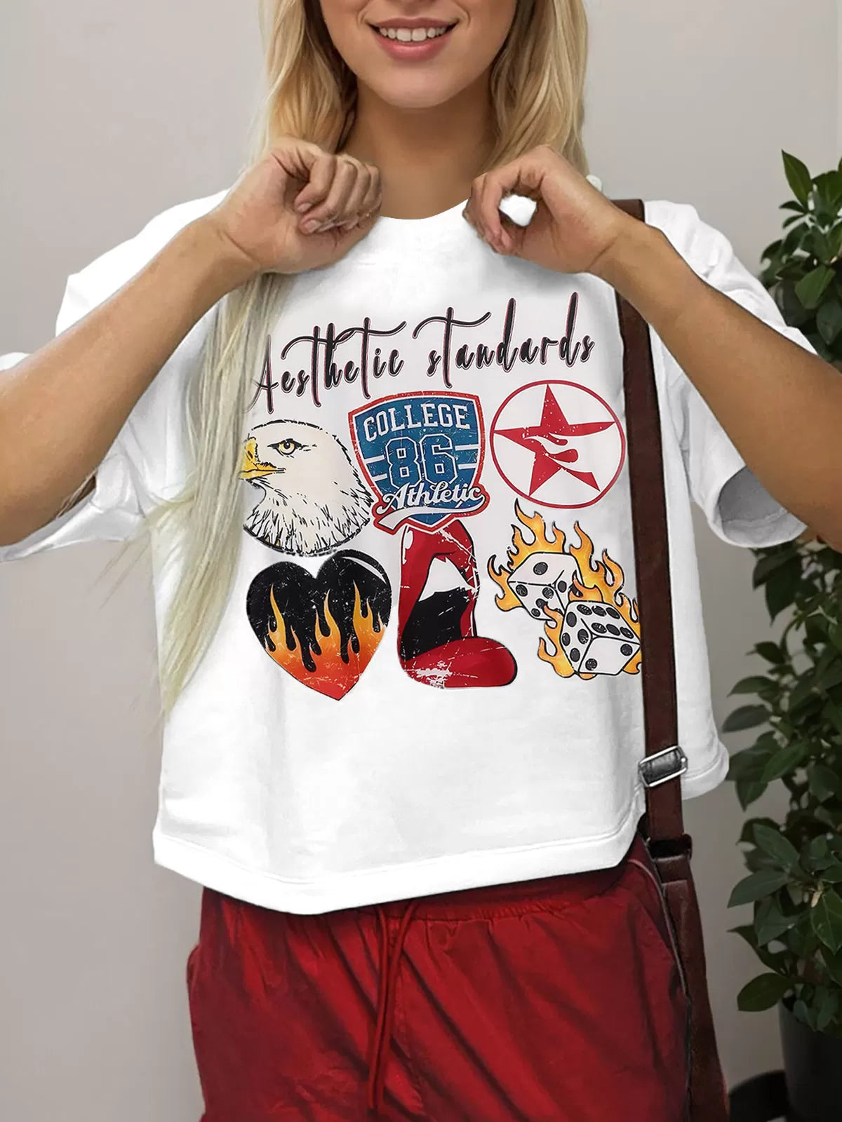 Graphic Round Neck Short Sleeve T-shirt