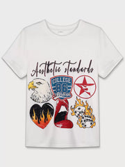 Graphic Round Neck Short Sleeve T-shirt