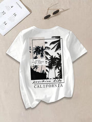 Graphic Round Neck Short Sleeve T-shirt