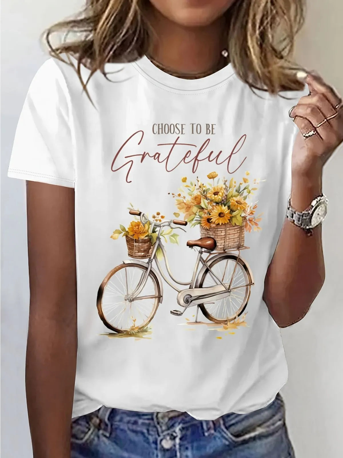 Graphic Round Neck Regular Sleeve Short Sleeve T-shirt