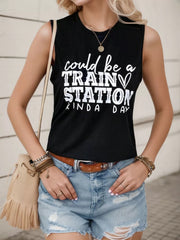 Graphic Round Neck Tank