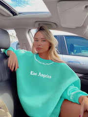 Letter Round Neck Regular Sleeve Sweatshirt