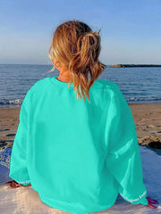 Letter Round Neck Regular Sleeve Sweatshirt