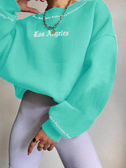 Letter Round Neck Regular Sleeve Sweatshirt
