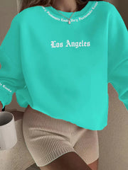 Letter Round Neck Regular Sleeve Sweatshirt