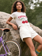 Graphic Round Neck Short Sleeve T-shirt