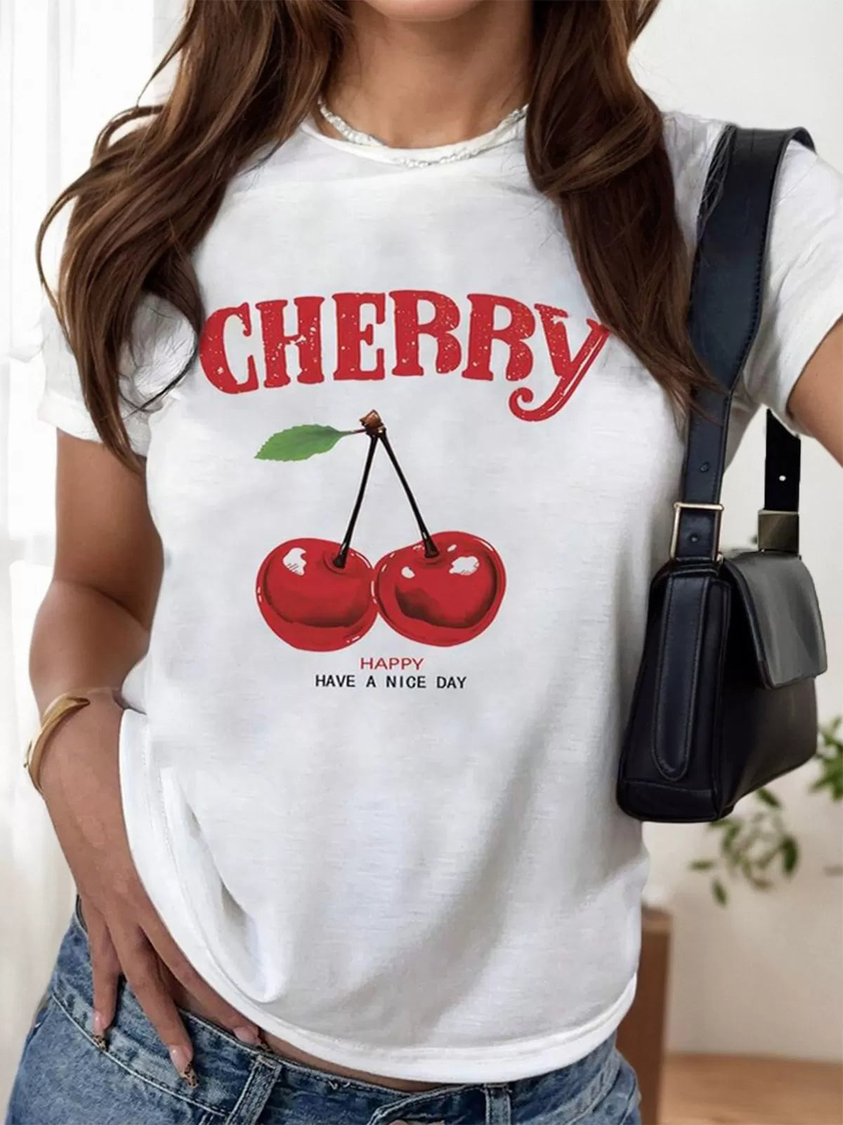 Graphic Round Neck Short Sleeve T-shirt