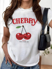 Graphic Round Neck Short Sleeve T-shirt