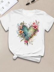 Graphic Round Neck Short Sleeve T-shirt