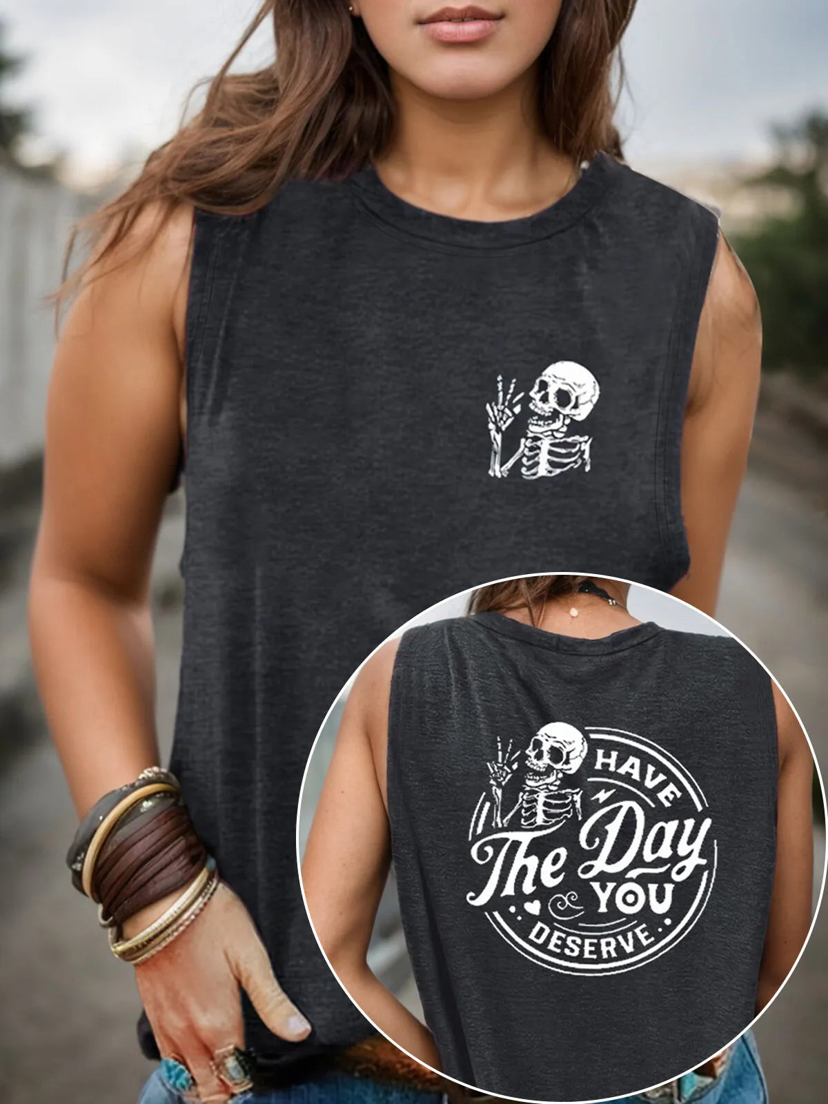 Graphic Round Neck Tank