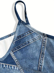 Graphic Spaghetti Strap A-line Dress