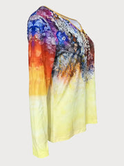 Graphic V-neck Regular Sleeve T-shirt