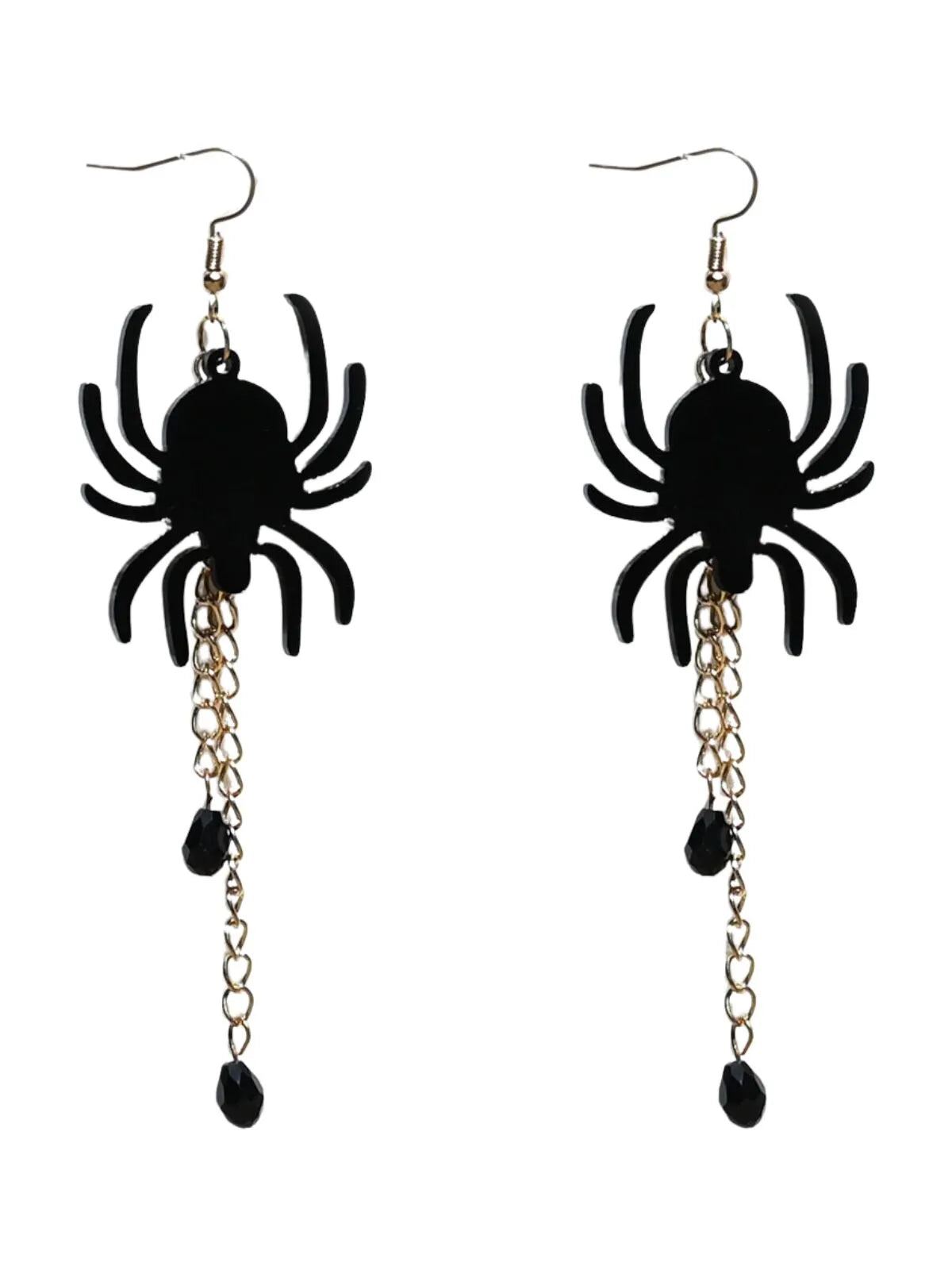 1pair Halloween Black Spider Earrings