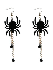 1pair Halloween Black Spider Earrings