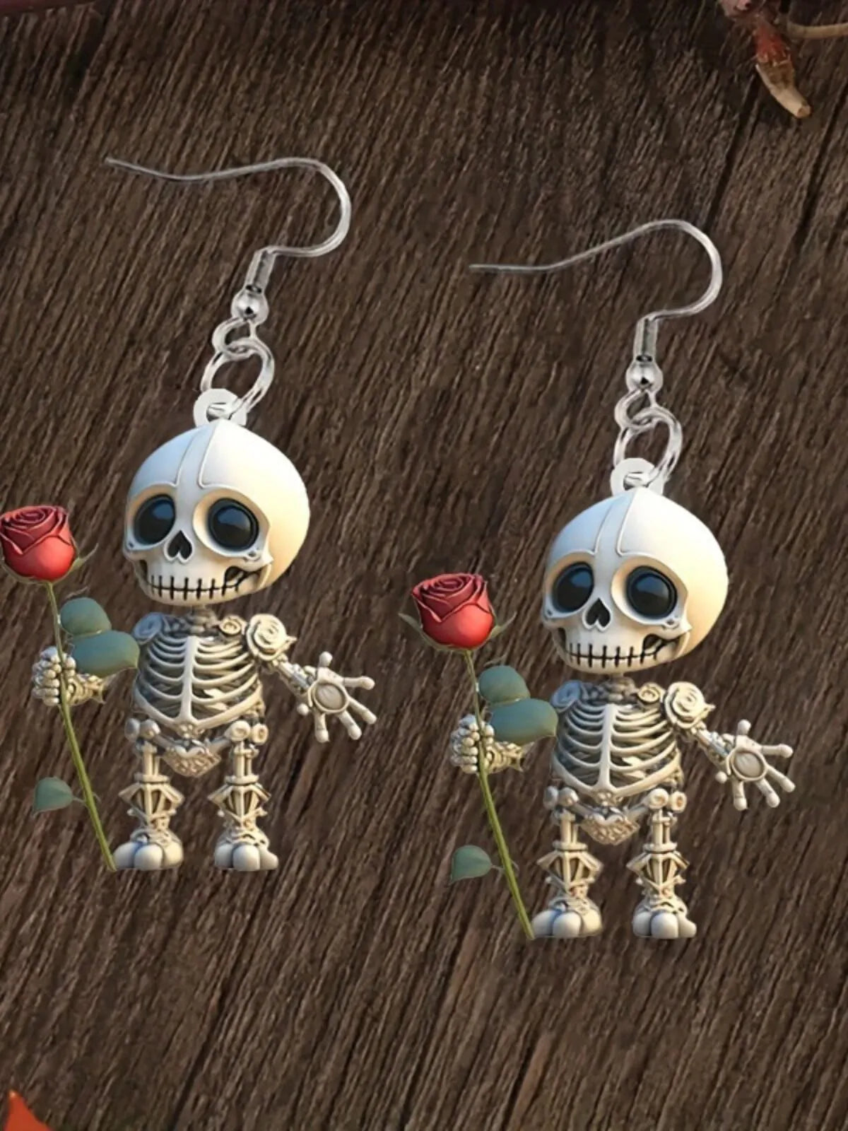 1 Pair Halloween Skeleton Head Ghost Pendant Acrylic Fashion Creative Earrings