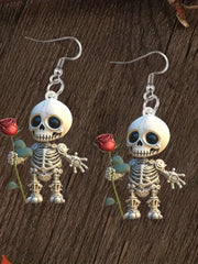 1 Pair Halloween Skeleton Head Ghost Pendant Acrylic Fashion Creative Earrings