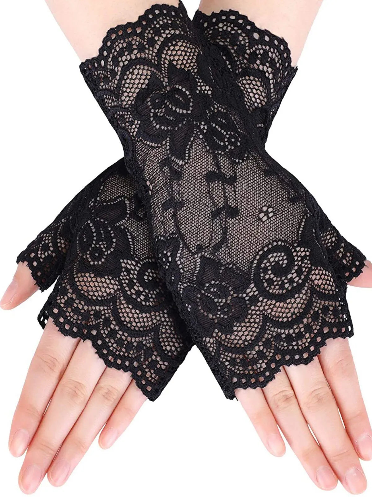 Halloween 1 Pair Lace Lace Fingerless Gloves