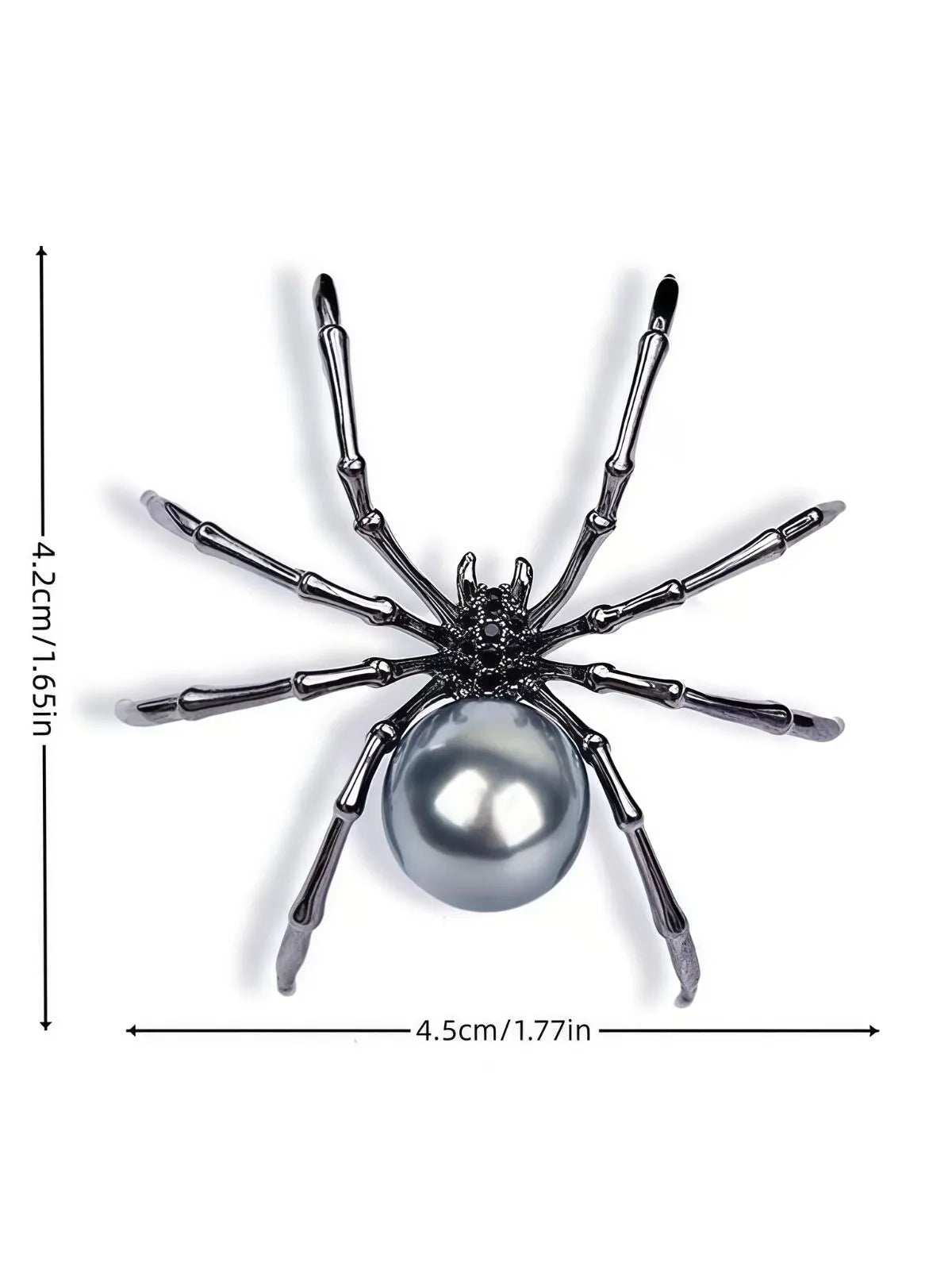 Halloween 1 Pair Gothic Punk Spider Faux Pearl Stud Earrings