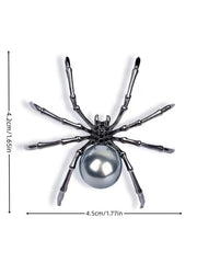 Halloween 1 Pair Gothic Punk Spider Faux Pearl Stud Earrings