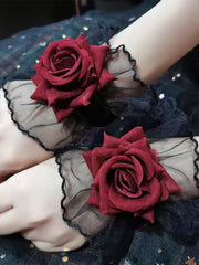 Halloween 1pc New Rose Ruffle Lace Detachable Sleeve Bracelet 