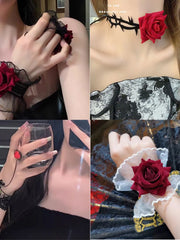 Halloween 1pc New Rose Ruffle Lace Detachable Sleeve Bracelet 