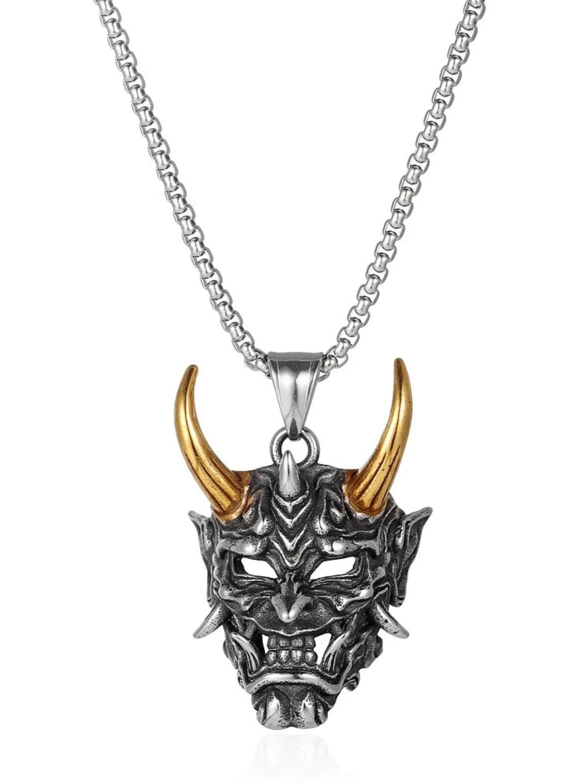 Halloween 1pc Devil Mask Gothic Skull pendant Masquerade Party Necklace
