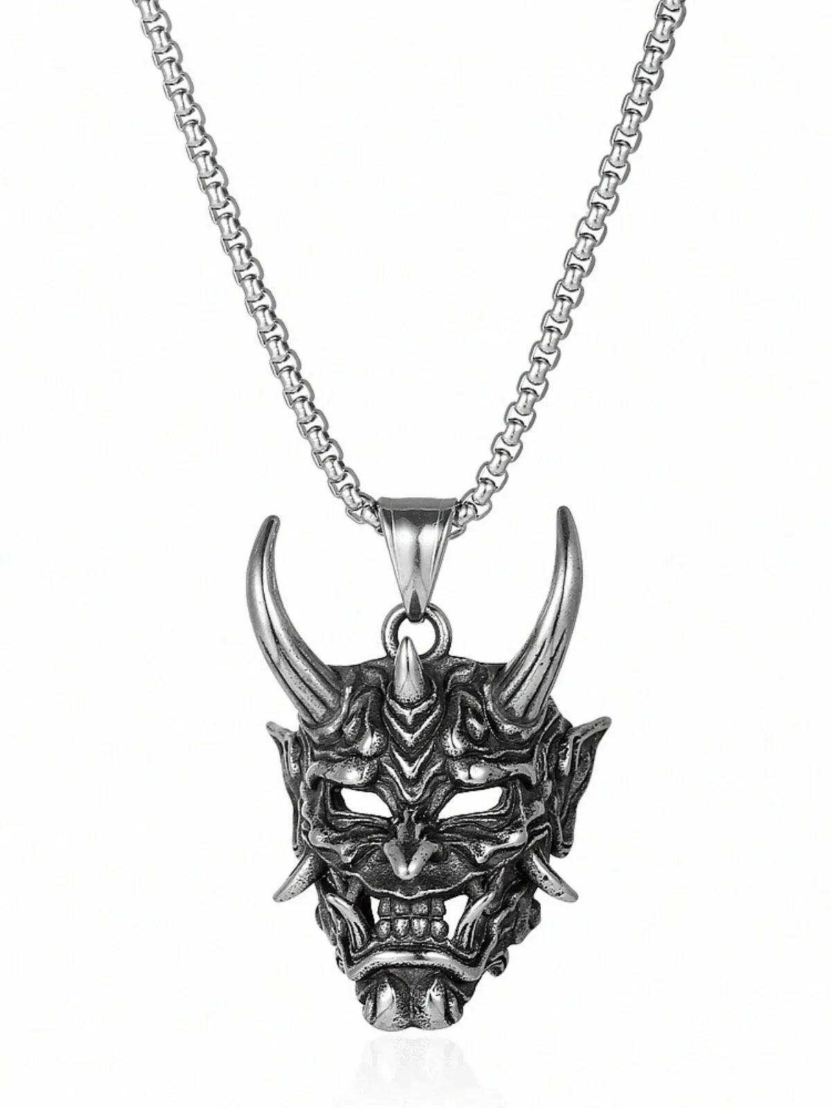 Halloween 1pc Devil Mask Gothic Skull pendant Masquerade Party Necklace
