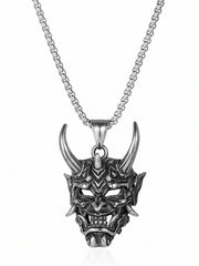 Halloween 1pc Devil Mask Gothic Skull pendant Masquerade Party Necklace