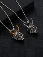 Halloween 1pc Devil Mask Gothic Skull pendant Masquerade Party Necklace