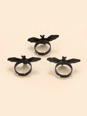  1PC Halloween Dark Gothic Role Playing Party Bat Adjustable Unisex Open Rings