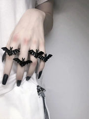  1PC Halloween Dark Gothic Role Playing Party Bat Adjustable Unisex Open Rings