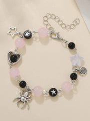 1pc Halloween Spider Natural Stone Resin Beads Friendship Matching Bracelets
