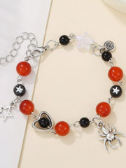 1pc Halloween Spider Natural Stone Resin Beads Friendship Matching Bracelets