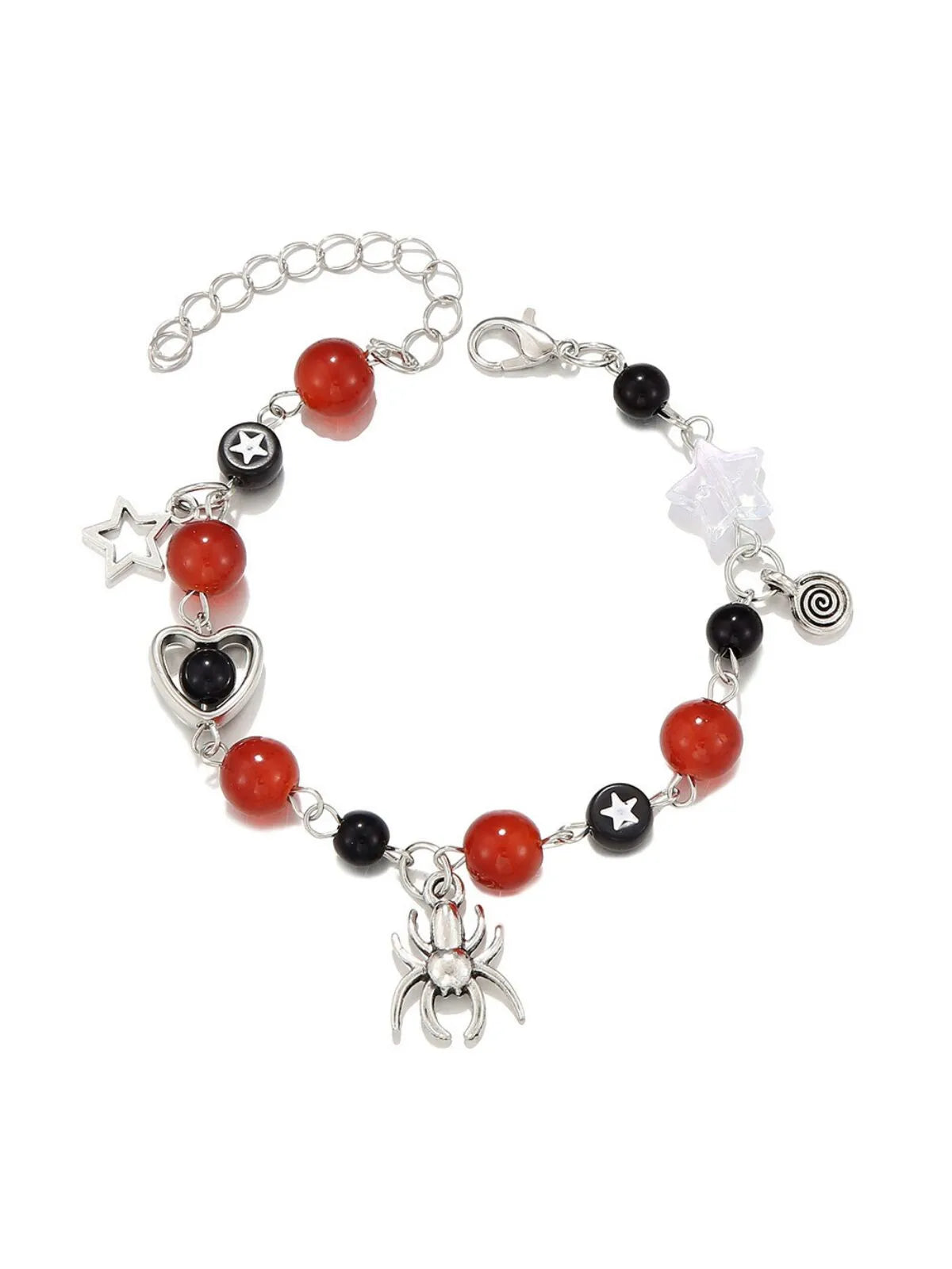1pc Halloween Spider Natural Stone Resin Beads Friendship Matching Bracelets