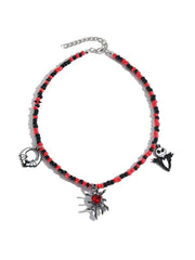 Halloween 1PC Bead Funny Vintage Handmade Bat Pumpkin Skull Spider Pendant Necklace