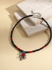 Halloween 1PC Gothic Black Alloy Spider Skull Pendant Stylish Victorian Steampunk Monochromatic Necklace 
