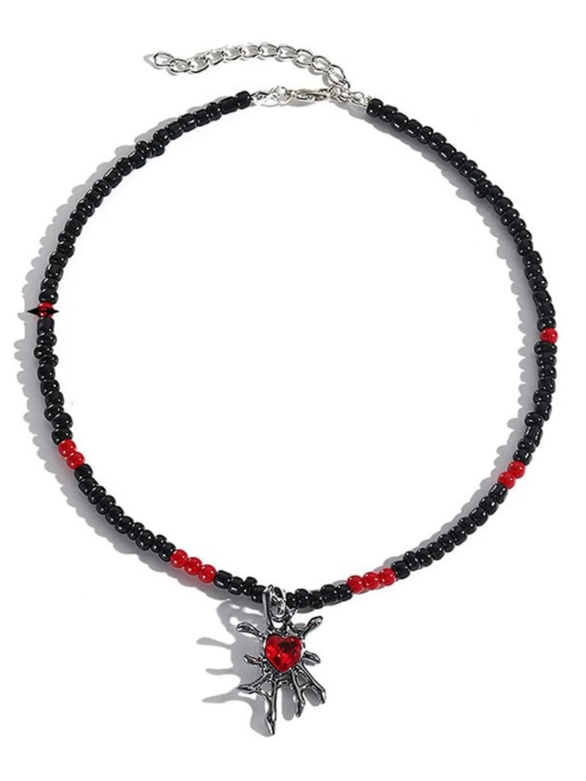 Halloween 1PC Gothic Black Alloy Spider Skull Pendant Stylish Victorian Steampunk Monochromatic Necklace 