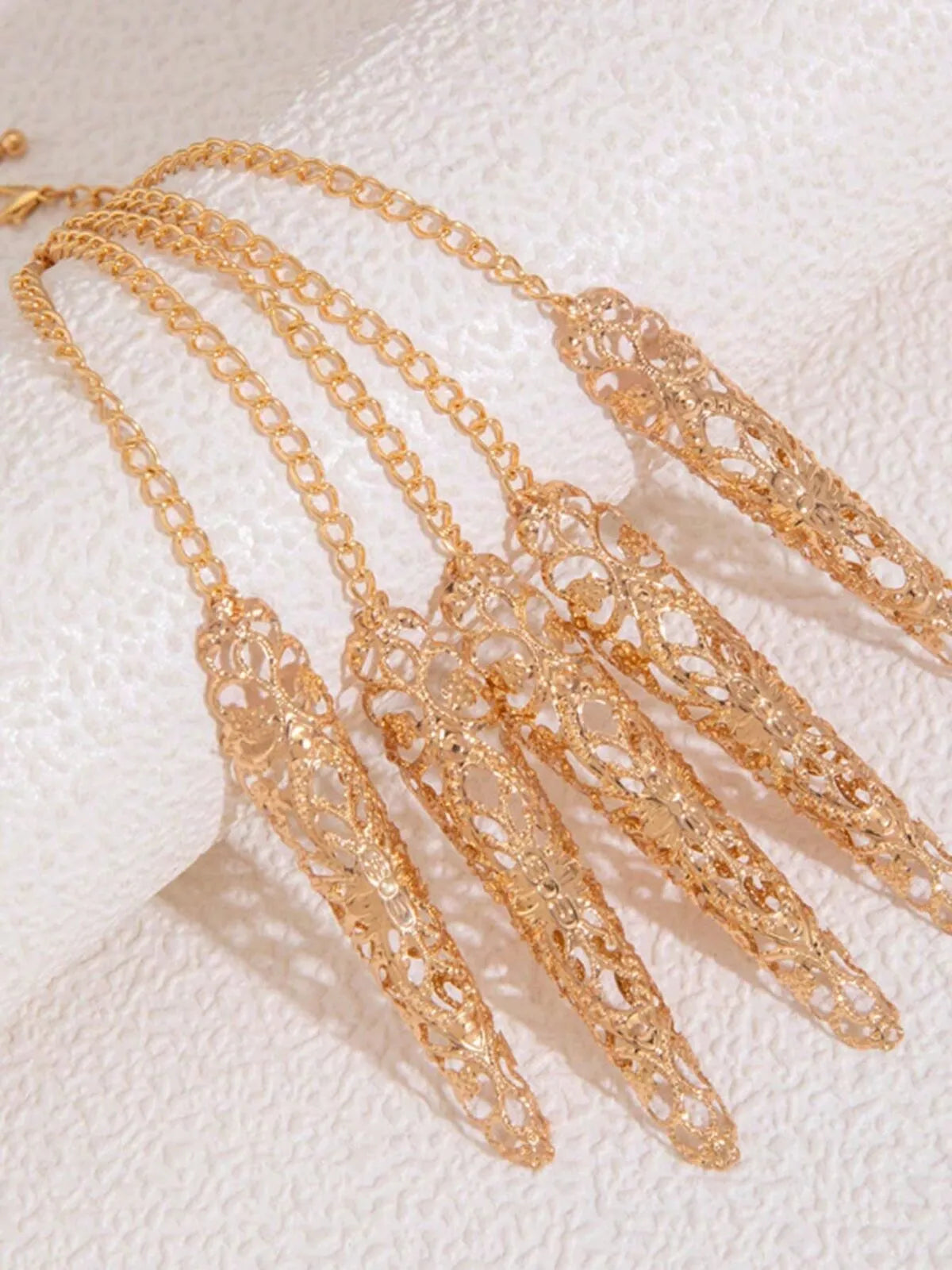 Halloween 1PC Punk Black Fingernails Tip Claw Belly Dance Hand Chain Cosplay Costume Bracelet