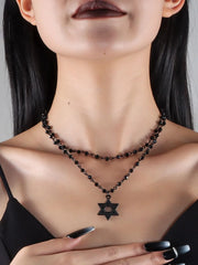 Halloween 1pc Gothic Star Simple Design Pony Clasp Necklace
