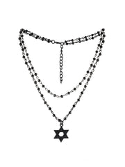 Halloween 1pc Gothic Star Simple Design Pony Clasp Necklace