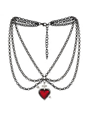 Halloween 1pc Gothic Retro Heart Shaped Iron Wholesale Layered Necklaces