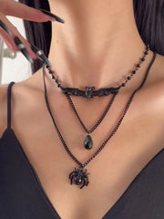Halloween 1pc Gothic Retro Spider Alloy Iron Pendant Necklaces