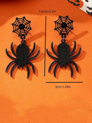 1 Pair Halloween Parties Vintage Elegance Acrylic Spider Dangle Earrings