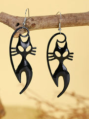 Halloween 1pc Art Black Cat Earring