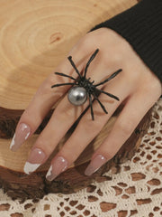 Halloween 1pc Gothic Punk Fashion Spider Pearl Adjustable Open