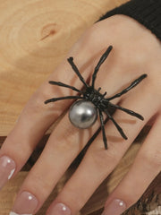 Halloween 1pc Gothic Punk Fashion Spider Pearl Adjustable Open