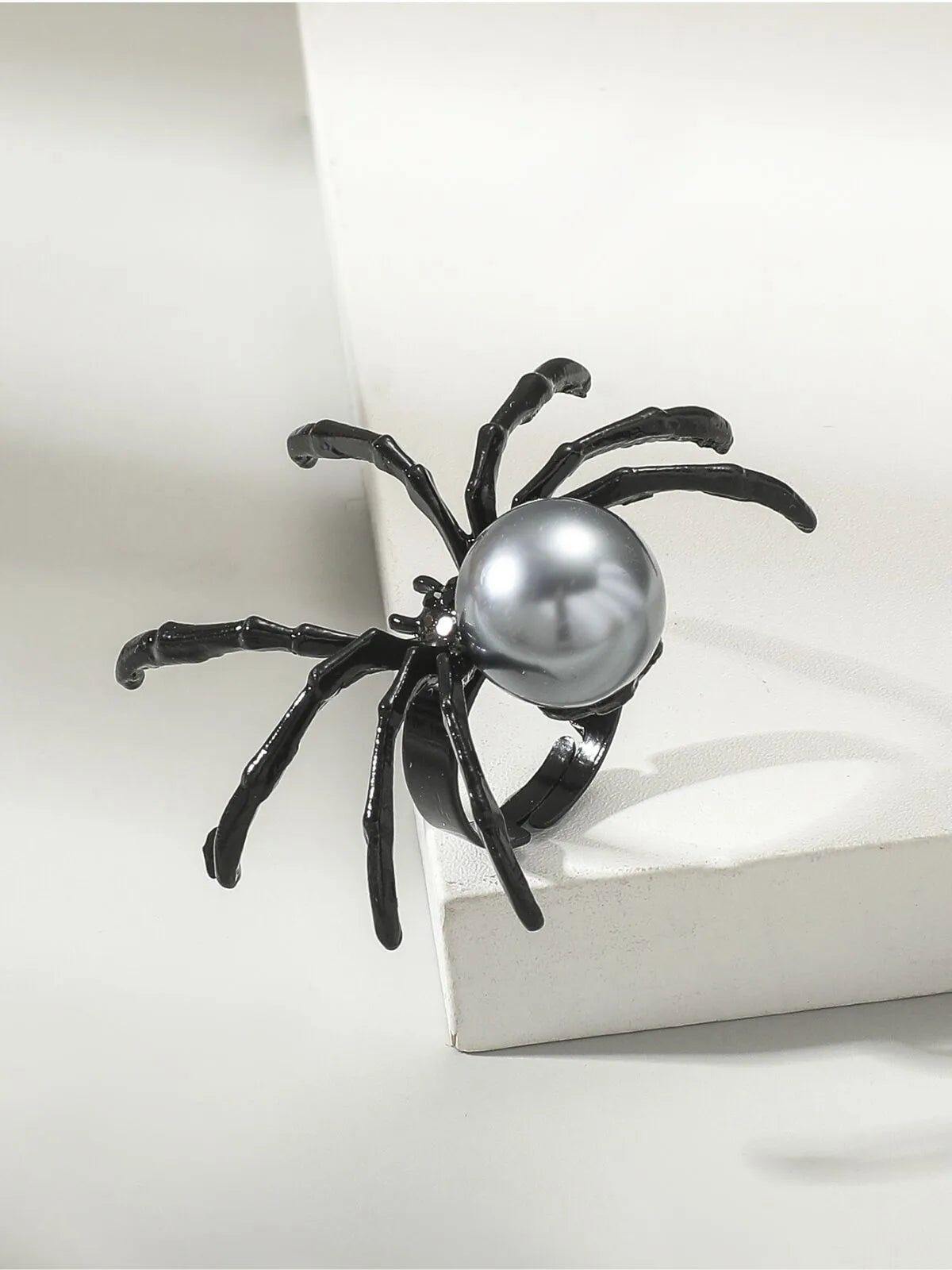 Halloween 1pc Gothic Punk Fashion Spider Pearl Adjustable Open