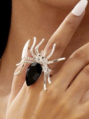 1 PC Adjustable Spider Shape Rhinestone Decor Rings