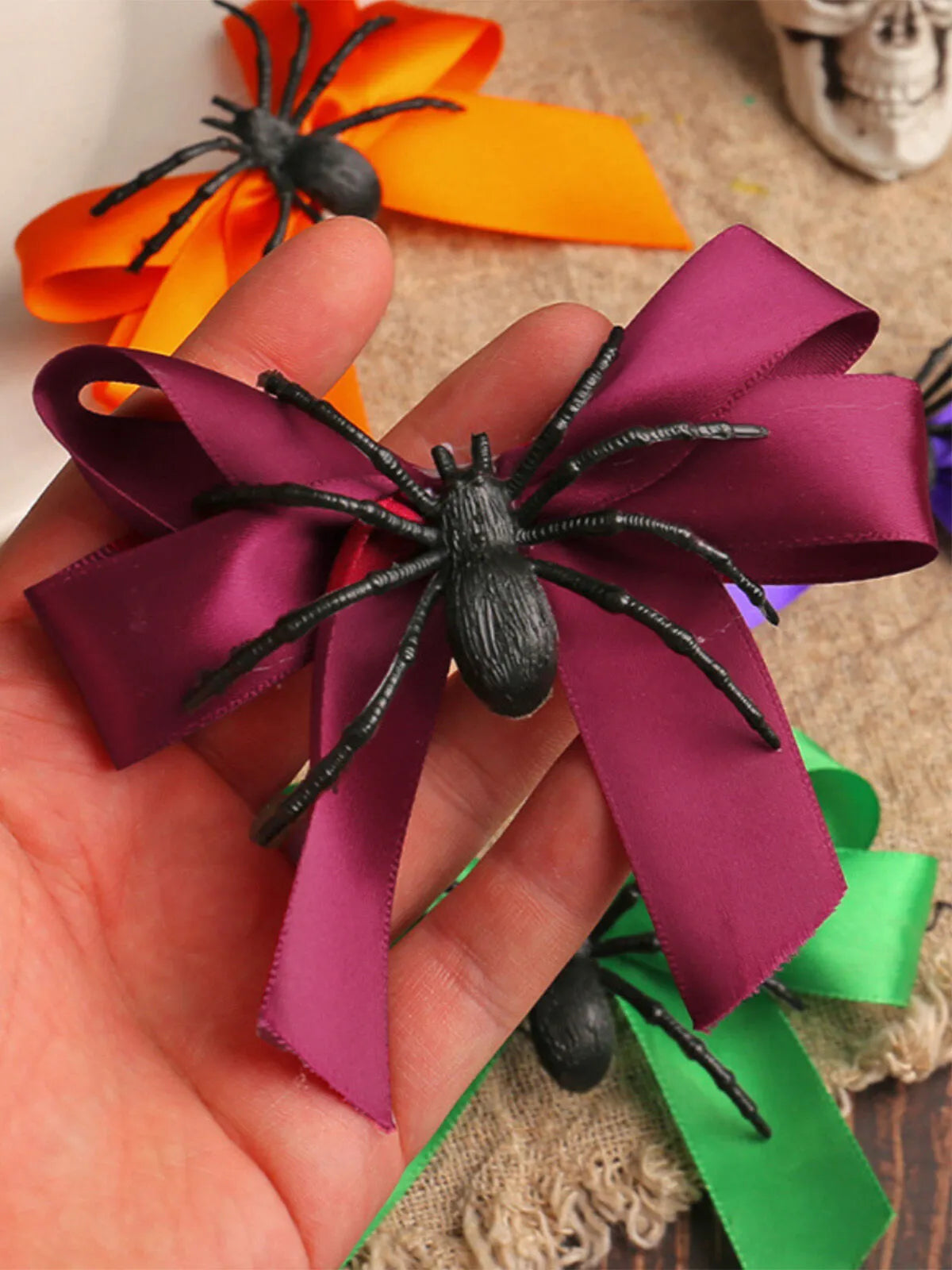 Halloween 1pc Spider Bow Hair Clip Accessory For Cosplay Cute Quirky Side Clip Unique Bangs Clip