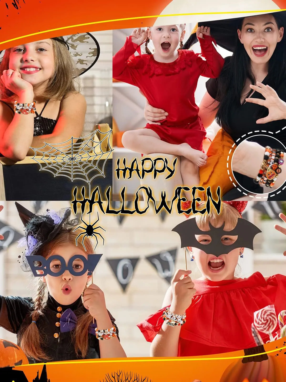 Halloween 5pcs Fantasy Friendship Jewellery Gift Bracelet  for Halloween Christmas Party Decoration